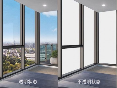 智能隐私调光玻璃膜/通电透明雾化玻璃/电控变色办公室隔断图2